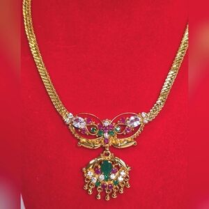 Indian wedding necklace, authentic ruby